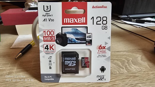 Maxell bontatlan 128gb 4K-UHD micro sd krtya elad 