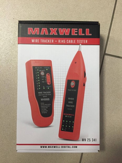 Maxwell 25341 rprkeres hangjelzssel, LED-del - RJ45 kbel teszterr