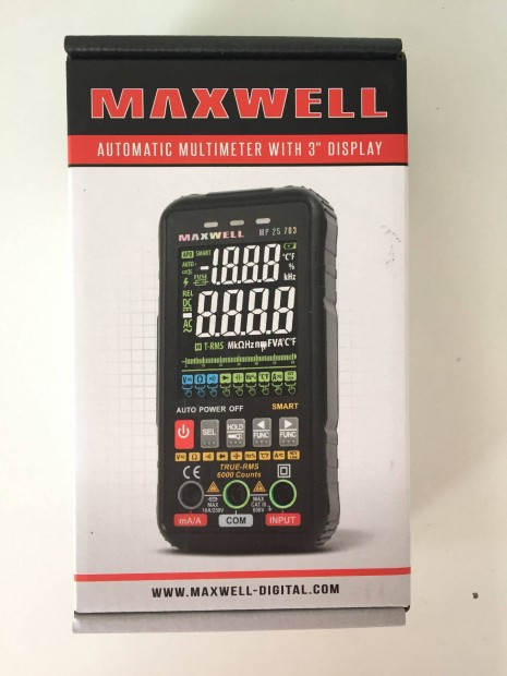 Maxwell 25703 Automata, sznes kijelzs multimter - 3" - 4 x AAA