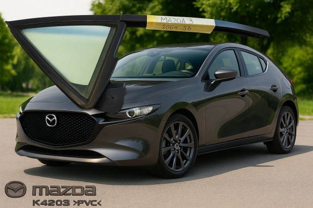Mazda 3 (BK) 5 ajts jobb hts fix hromszg ablak K4203PVC