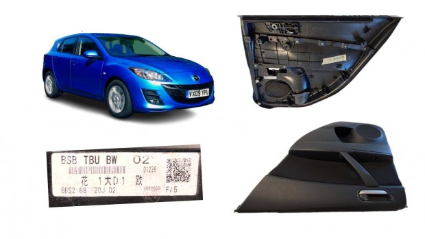 Mazda 3 jobb hts ajtkrpit, ajtburkolat cikkszm BBM46853Zrh