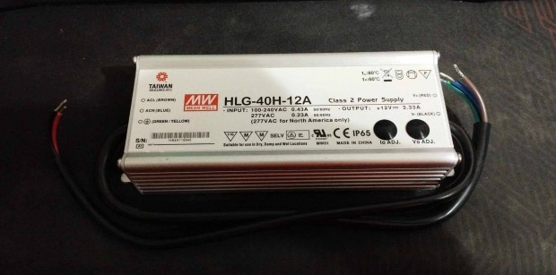 Meanwell tpegysg, Meanwell Hlg-40H-12A - IP65 porvdett LED tp