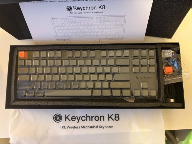 Mechanikus Billentyzet Keychron K8 Tkl Gateron Hot-Swappable Red Swit