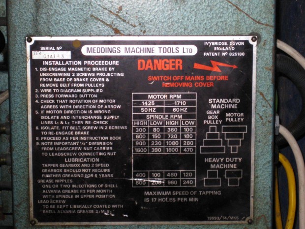 Meddings TF4 UK(Angol) flautomata Menetfr Gp (0,75 Kw ~380V)