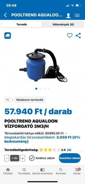 Medence vízforgató
