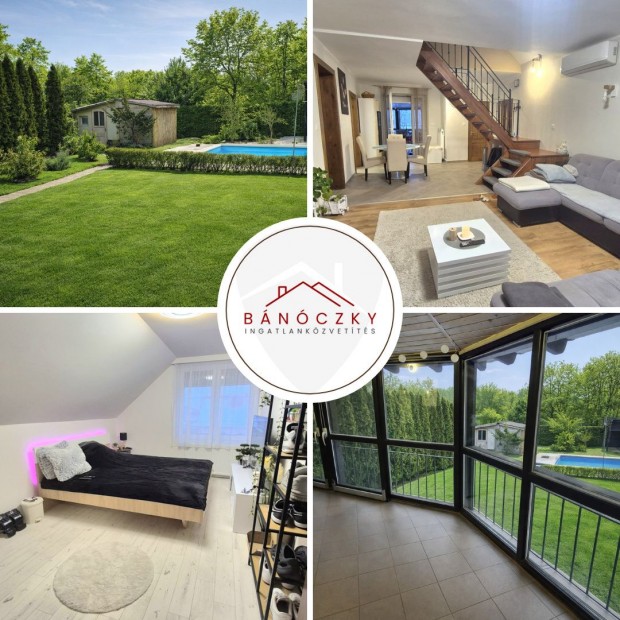 Medenc�s, napelemes, �jszer� csal�di h�z Baj�n, t�bbgener�ci�s luxusot