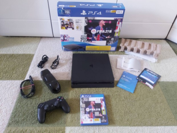 Megkmlt PS4 Playstation 4 Slim 500GB Fifa 21 Bundle Dobozban