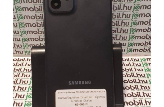 Megkmlt Samsung A33 5G fekete dual sim
