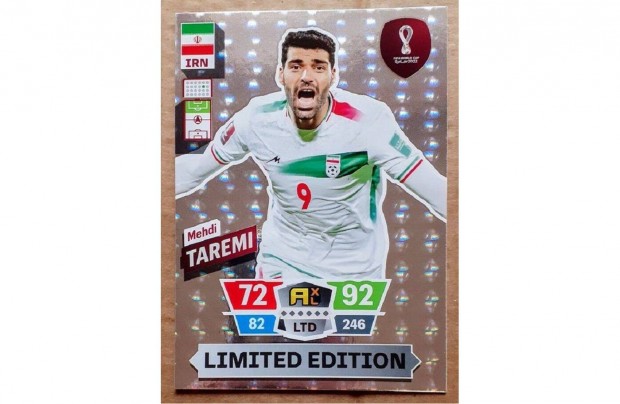 Mehdi Taremi Irn Limited Edition focis krtya Panini FIFA Qatar 2022