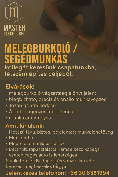 Melegburkoló állás