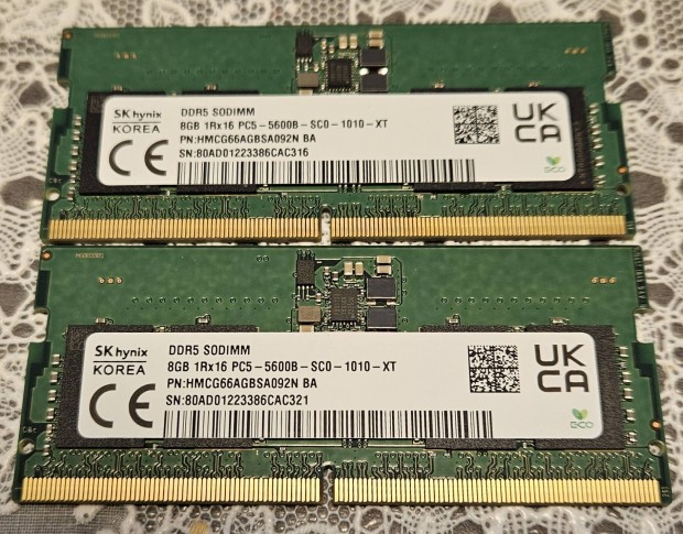 Memria laptop ram, DDR5 2X8GB (16GB) 5600 MHz
