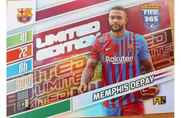 Memphis Depay Barcelona XXL Limited Edition focis krtya Panini 2022