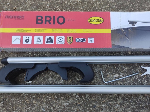 Menabo Brio Tetőcsomagtartó, zárható - Alu - 120cm
