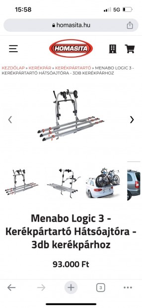 Menabo Logic 3 kerékpár szállító
