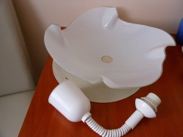 Mennyezeti függőlámpa - tejüveg, átmérő 45 cm, magasság 13 cm