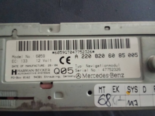 Mercedes 211 Gyári navi rádio plusz dvd lejátszó