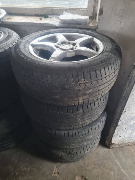 Mercedes 5x112 16" alufelni 225/55 R16 nyri gumikkal