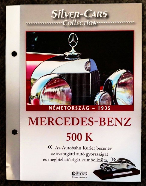 Mercedes-Benz 500K ATLAS Silver Cars Collection, 1:43