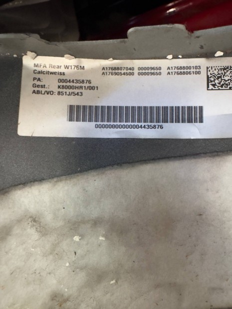 Mercedes-Benz A-osztly W176 (MFA) hts burkolat