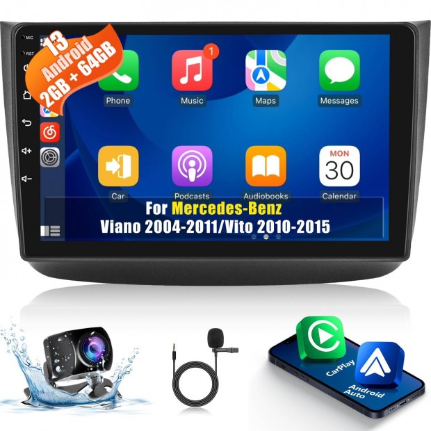 Mercedes Benz Viano / Vito android fejegység Carplay Android Auto