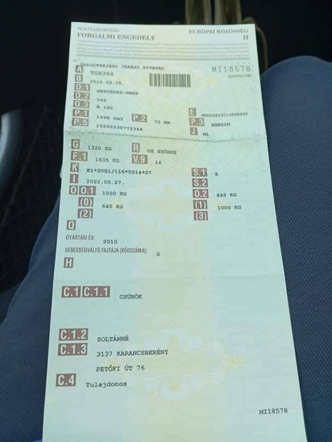 Mercedes Benz hölgy tulajdonostól!