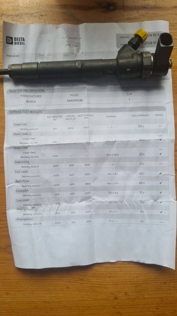 Mercedes C200 C220 injektorok bevizsgálva 0445110238