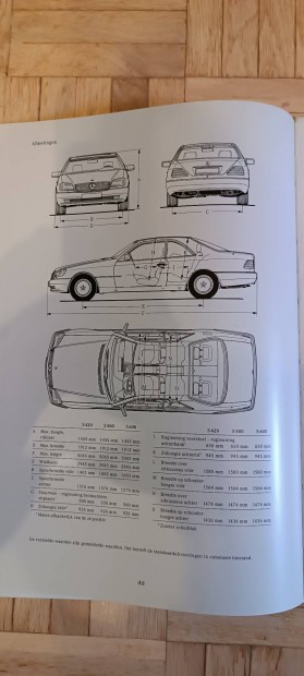 Mercedes W140 coupe prospektus eredeti knyv katalgus 