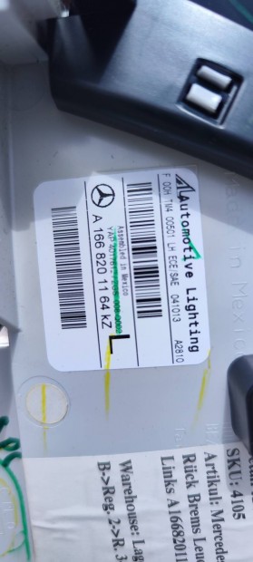 Mercedes X166 Hátsó Lámpa - GL, Gle, GLS, ML azonos