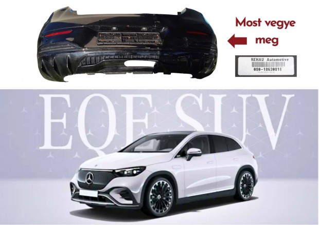 Mercedes-benz X294 EQ E osztály hátsó lökhárító komplett, sérült