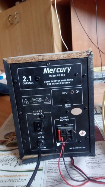 Mercury SW 980 2.1 elad Nyregyhzn, mlynyomja nem mkdik