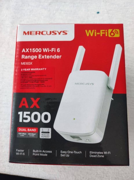 Mercusys ME60X AX1500 WIFI6 lefedettsg nvel Elad, Garancis!