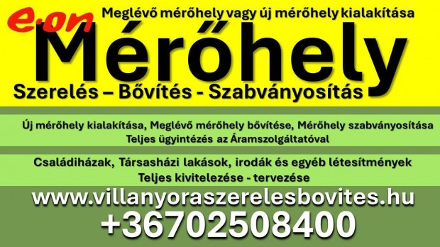 Mrhhely, Villanyra, Villanyszerels, Hlzatszerels feljts