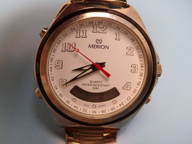 Merion DUAL Kijelzs Frfi Karra Quartz Szerkezettel Modern Divatos O