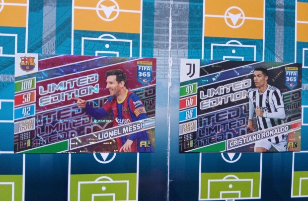 Messi (Barcelona) s Ronaldo (Juventus) Panini Fifa 365 Limited krtya