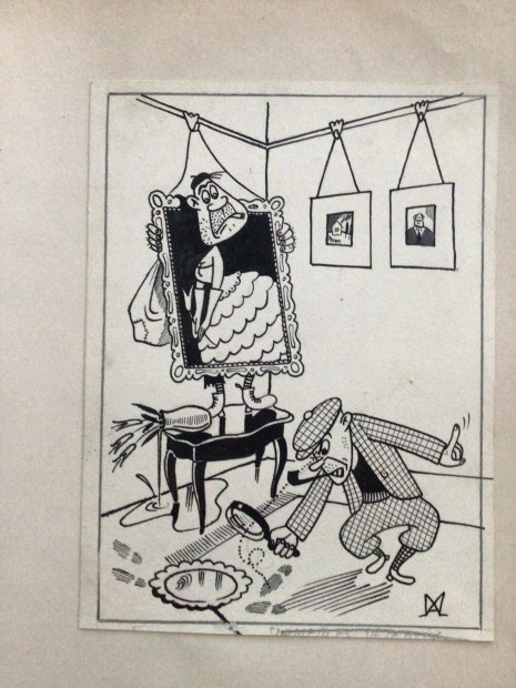 Mszros Andrs eredeti karikatra rajza a Szabad Szj c. lapba