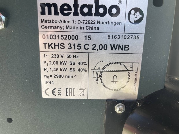 Metabo Tkhs 315c