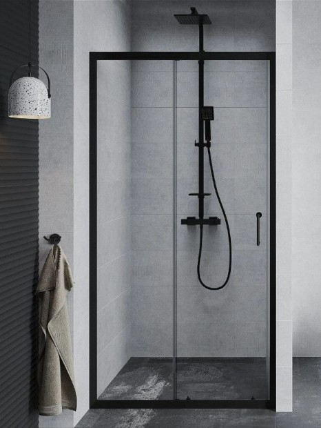 Mexen Apia elhzhat zuhanyajt (tolajt) - fekete profil - 100 x 19