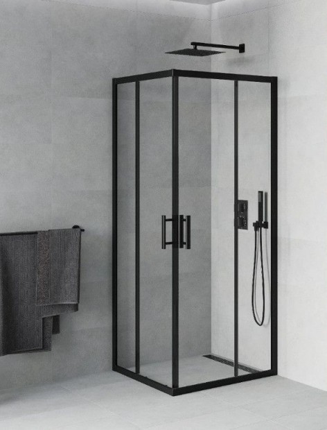 Mexen Rio zuhanykabin elhzhat ajtval - 80 x 80 cm - fekete profil