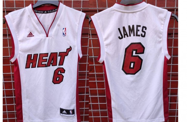 Miami Heat - Lebron James eredeti adidas fehr NBA kosaras mez (2XS)