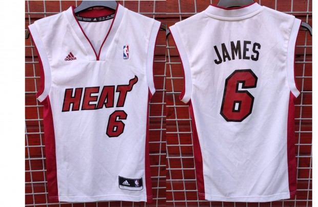 Miami Heat - Lebron James eredeti adidas fehr NBA kosaras mez (2XS)