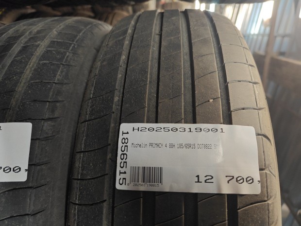 Michelin PRIMACY 4 88H 185/65R15 DOT0822 5MM HASZNÁLT NYÁRIGUMI H 88