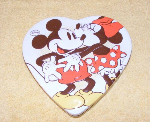 Mickey és Minnie egér fémdoboz, díszdoboz