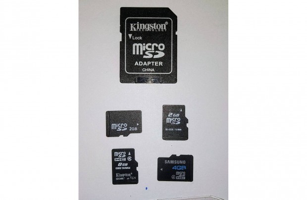 Micro SD memria krtya 2+4+8 GB 1 adapterrel Egytt