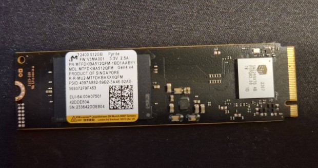 Micron 2400 Nvme 512GB M.2 2280 Pcie Nvme SSD Mtfdkba512Qfm