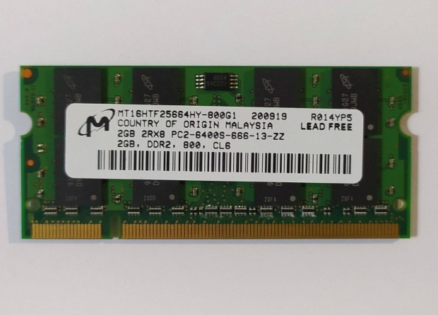 Micron 2GB DDR2 800MHz laptop / notebook memria