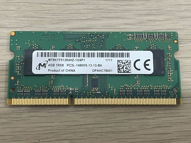 Micron 4GB DDR3L 1866MHz Laptop Memria MT8KTF51264HZ-1G9P1 Tesztelt