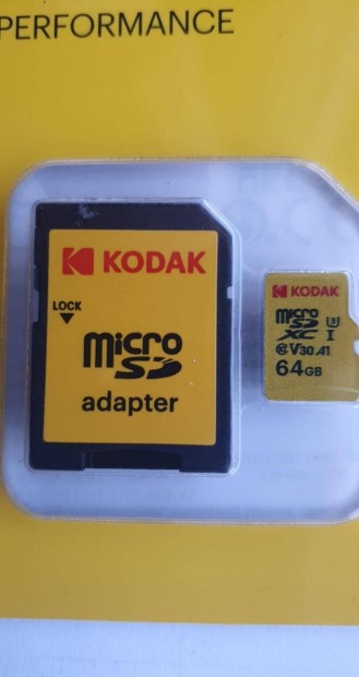 Microsdxc krtya ajndk Sd adapterrel, bontatlan, Kodak 64gb