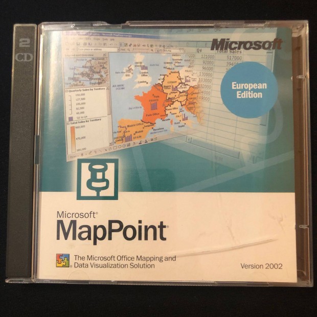 Microsoft Mappoint European Version 2002, licensz kulccsal