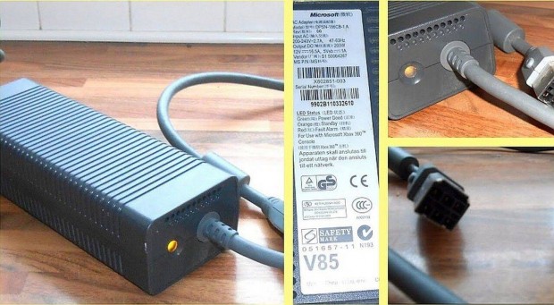 Microsoft Xbox 360 adapter 12V 16,5A 203W Dpsn-186EB-1A, hasznlt, mk