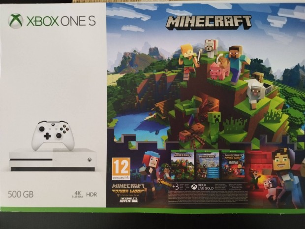 Microsoft Xbox ONE S 500GB Minecraft 4K-BLU-Ray HDR jtkkonzol